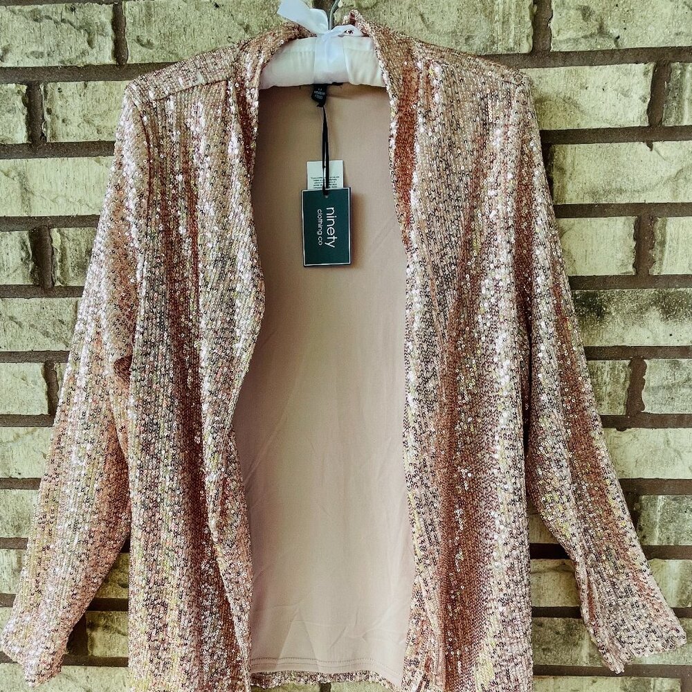 Rose Gold Sequin Smoking Jacket